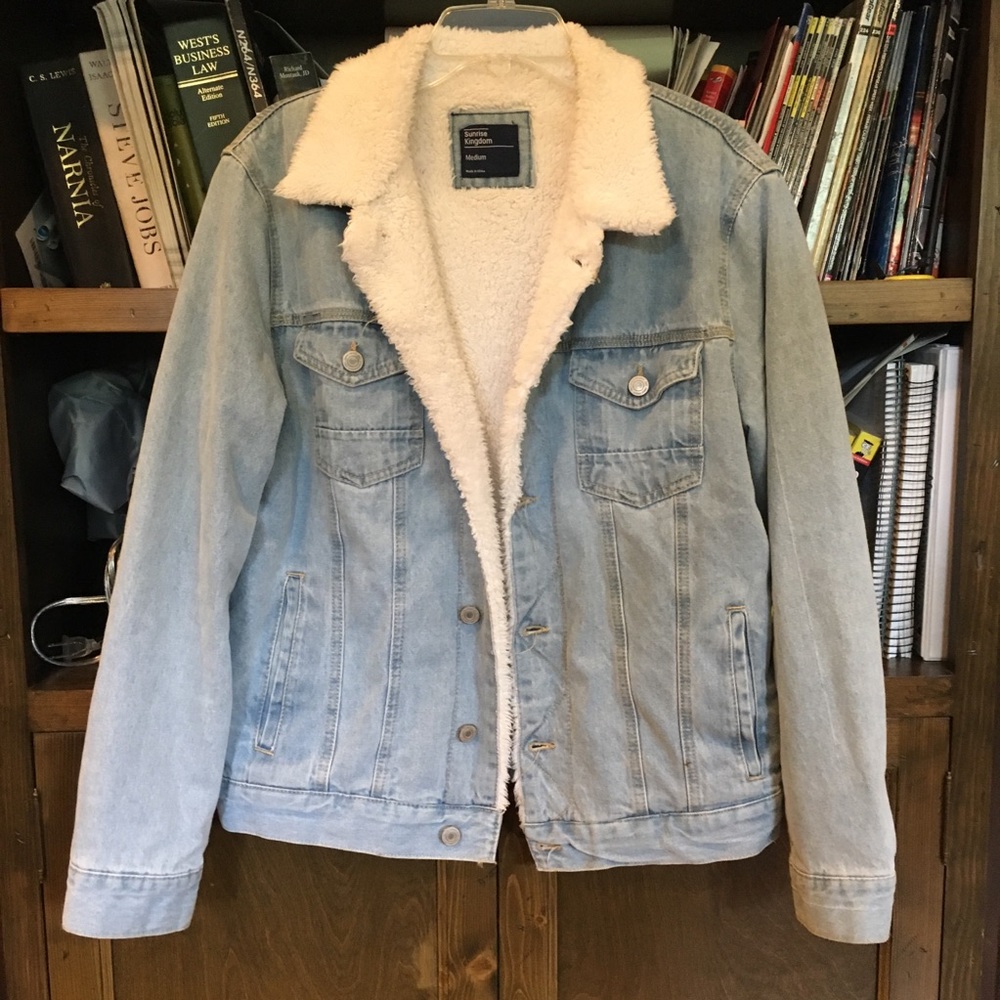 Men’s denim sherpa shearling jacket